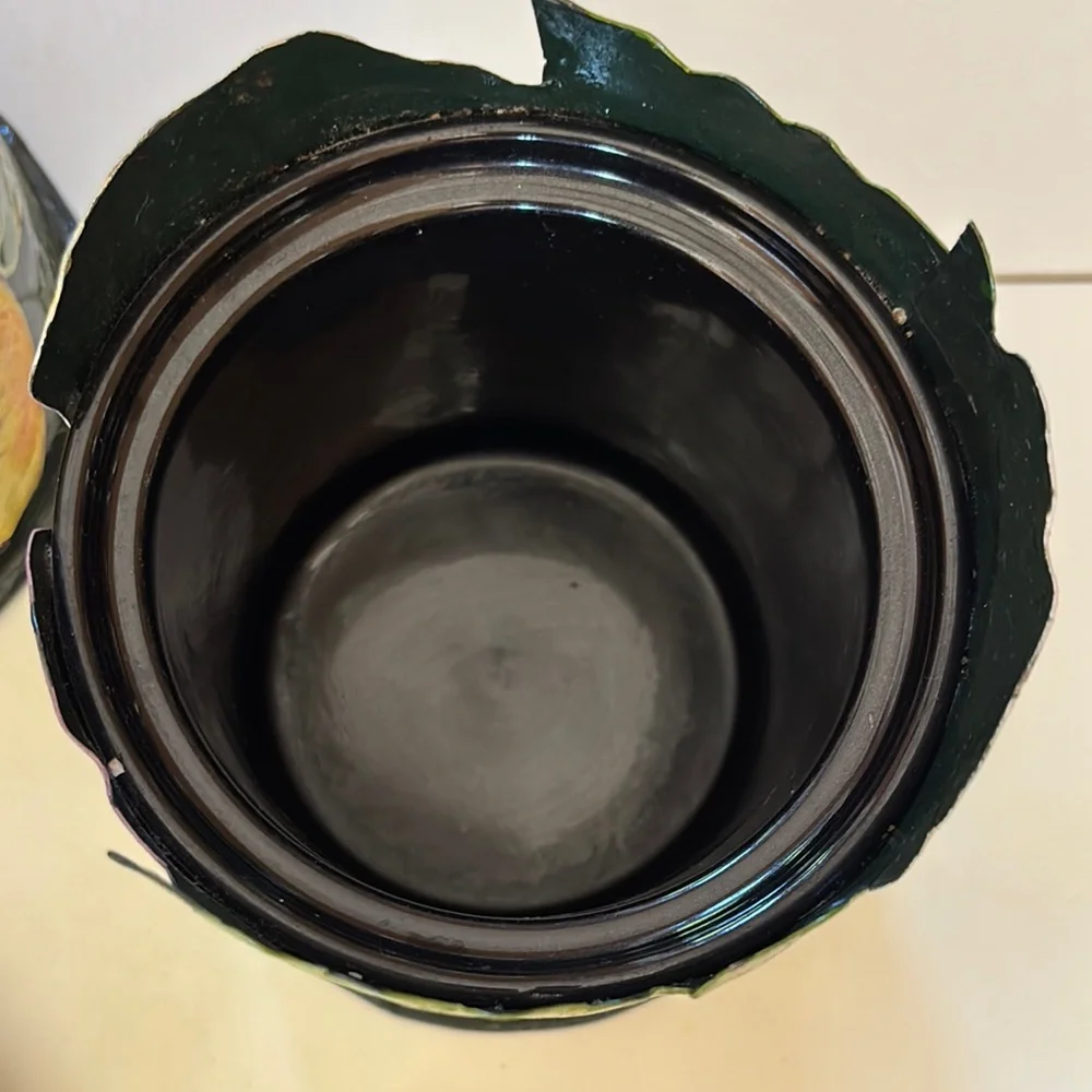 Floral Ceramic /Metal hand painted Canister Set - Multicolor - Picture 5 of 12